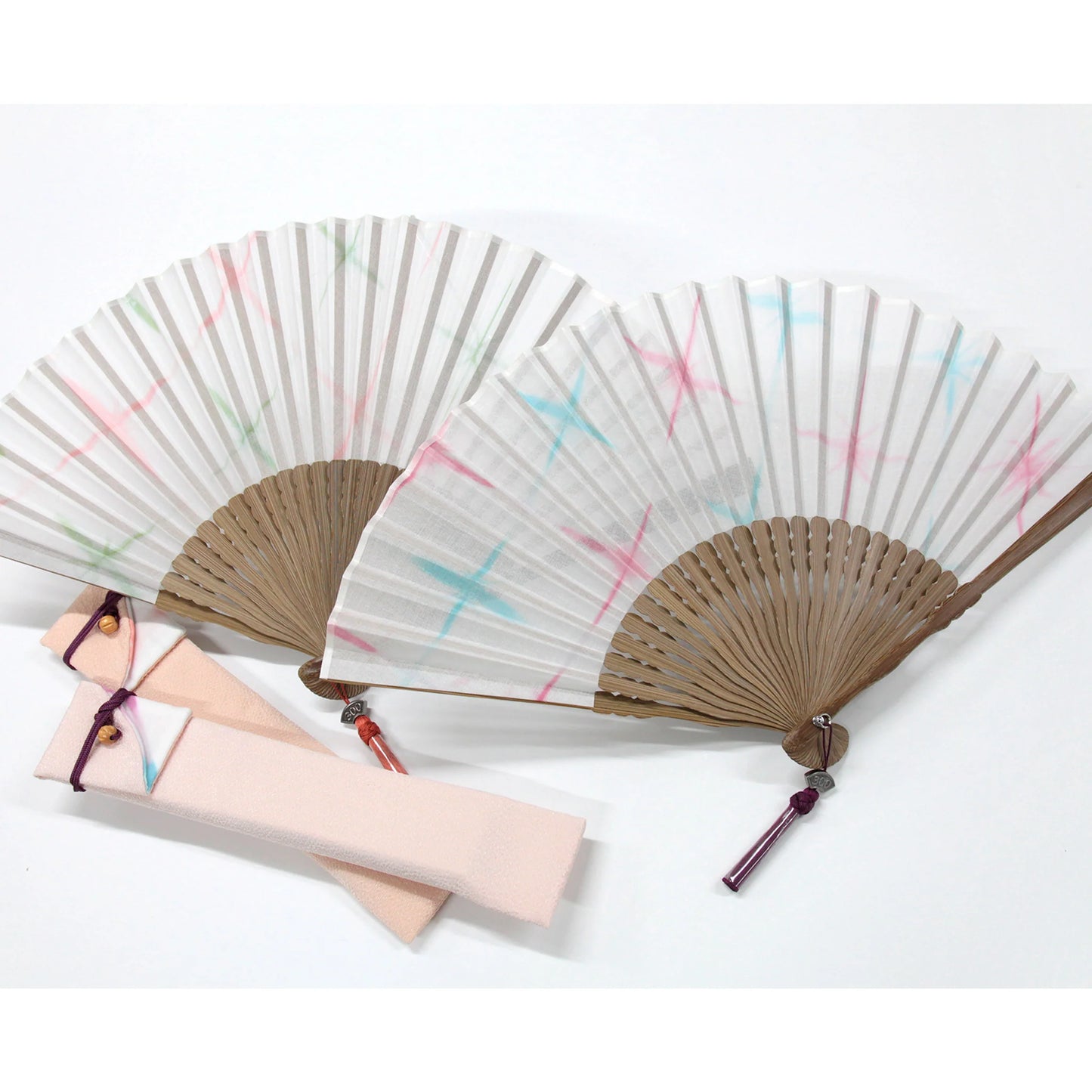 Kyo-sensu (Japanese folding fan) for Women - Shibori / Snowflake (Brown) - , Made in Kyoto, Japan , Kyoto sensu