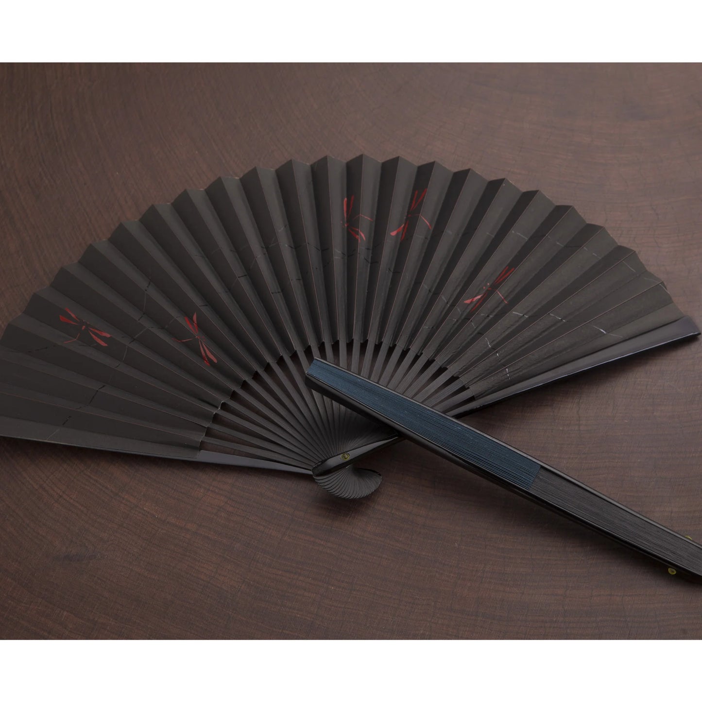 Kyo-sensu (Japanese folding fan) for Men - Urushi Lacquer Painting / Firefly - , Made in Kyoto, Japan , Kyoto sensu