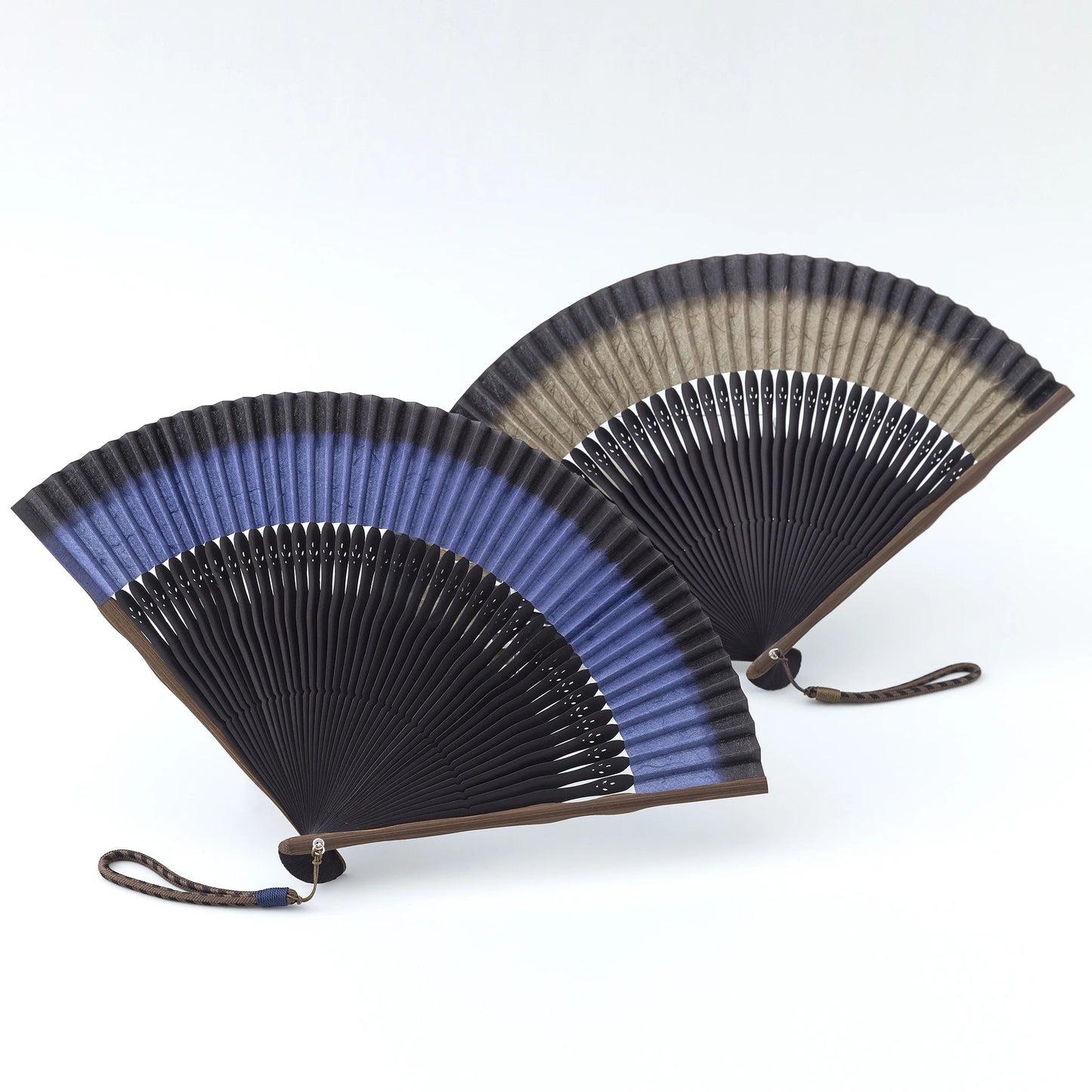 Kyo-sensu (Japanese folding fan) for Men - Kurotani Washi / Green - , Made in Kyoto, Japan , Kyoto sensu