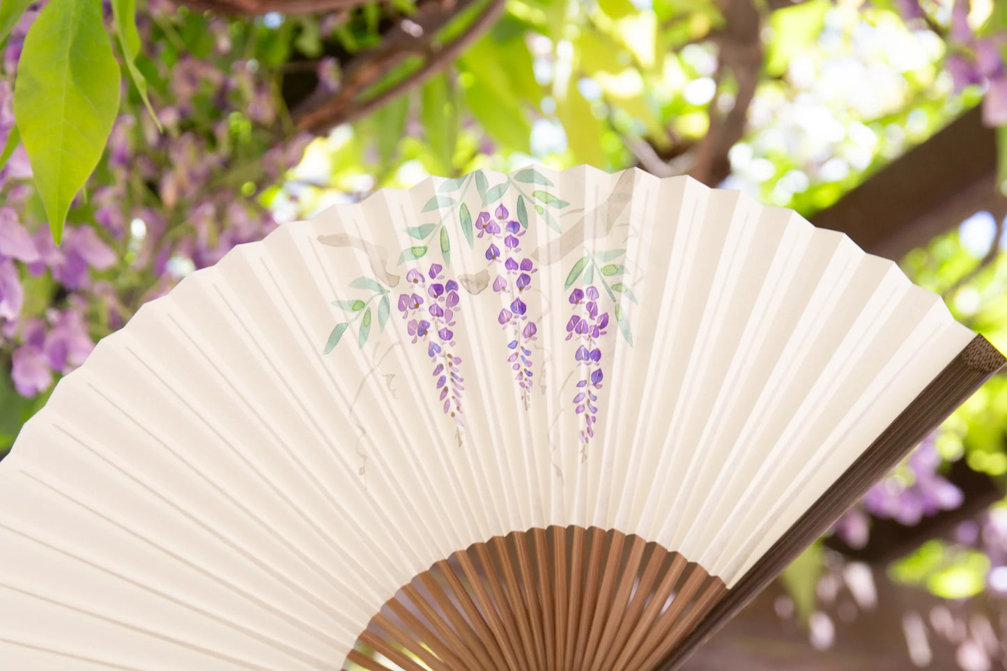 Kyo-sensu (Japanese folding fan) for Women - Asiatic Dayflower - , Made in Kyoto, Japan , Kyoto sensu