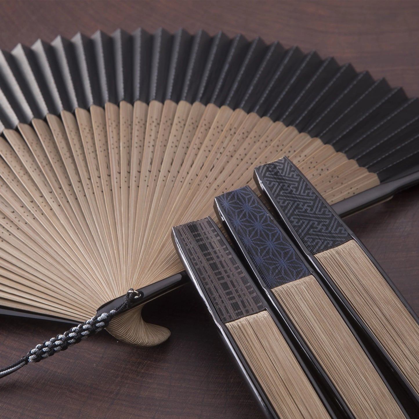Kyo-sensu (Japanese folding fan) for Men - Asanoha (Hemp Leaf) Pattern -, Made in Kyoto, Japan, Kyoto sensu