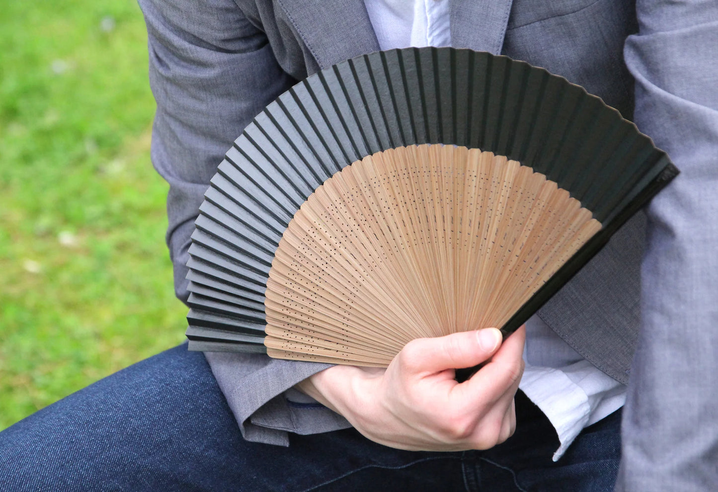Kyo-sensu (Japanese folding fan) for Men - Kakishibu / Black - , Made in Kyoto , Japan, Kyoto sensu