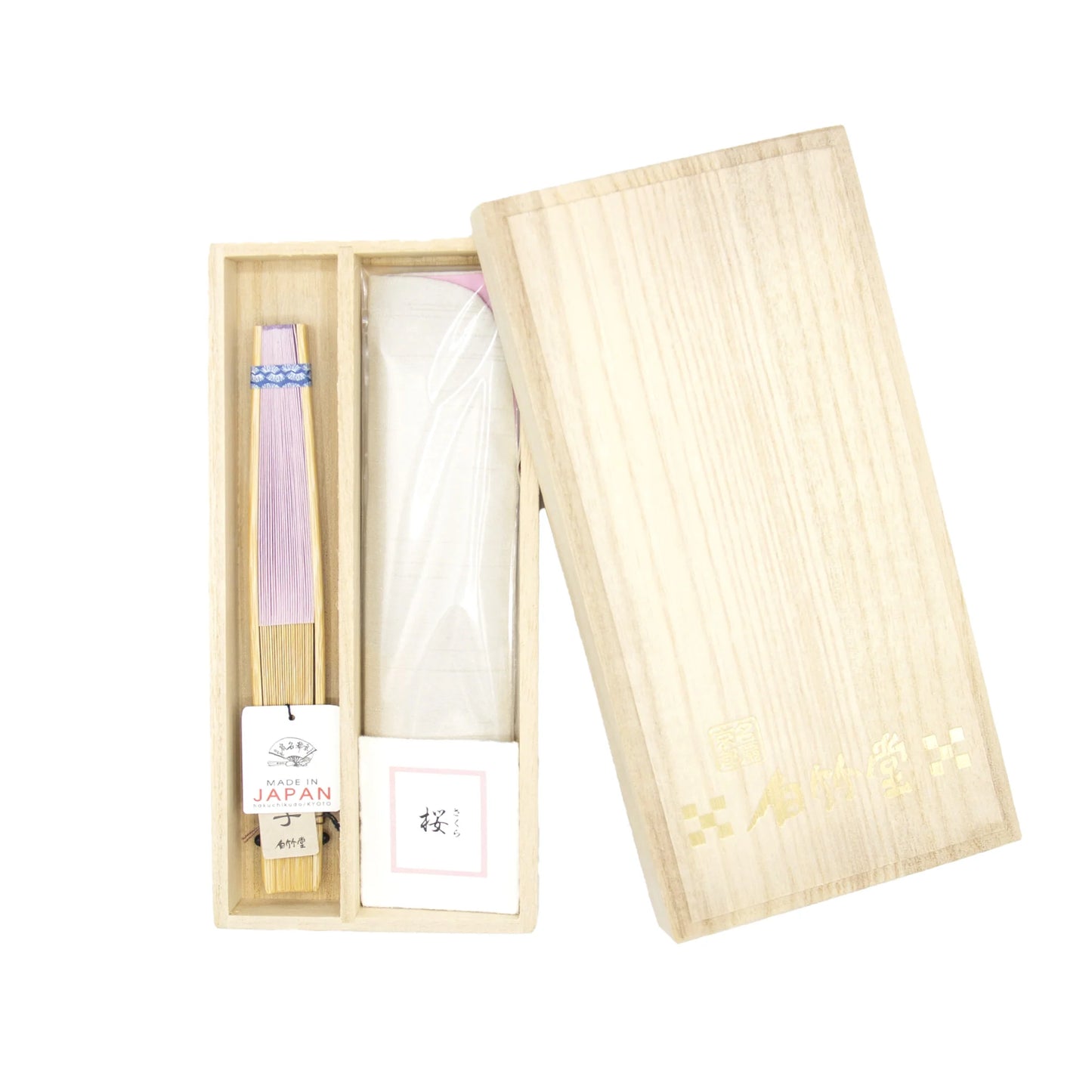 Kyo-sensu (Japanese folding fan) for Women - Traditional Japanese Color / Hanada-iro (Light Blue Color) -, Made in Kyoto, Japan, Kyoto sensu