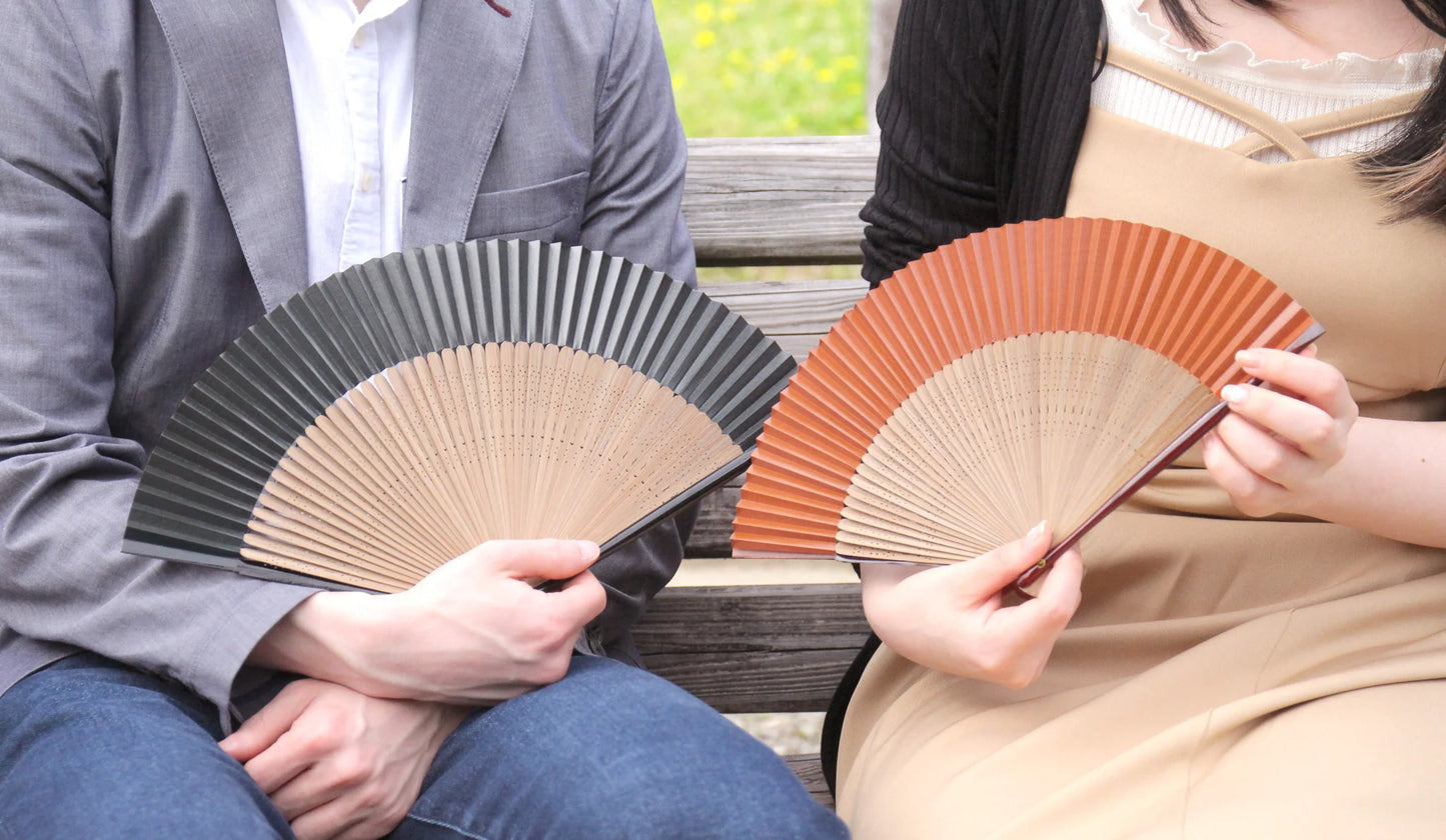 Kyo-sensu (Japanese folding fan) for Men - Kakishibu / Black - , Made in Kyoto , Japan, Kyoto sensu