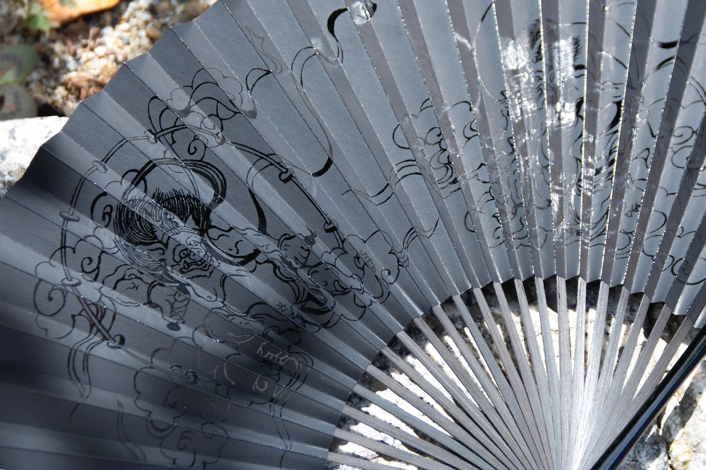 Kyo-sensu (Japanese folding fan) for Men - Urushi Lacquer Painting / Tiger - , Made in Kyoto, Japan , Kyoto sensu