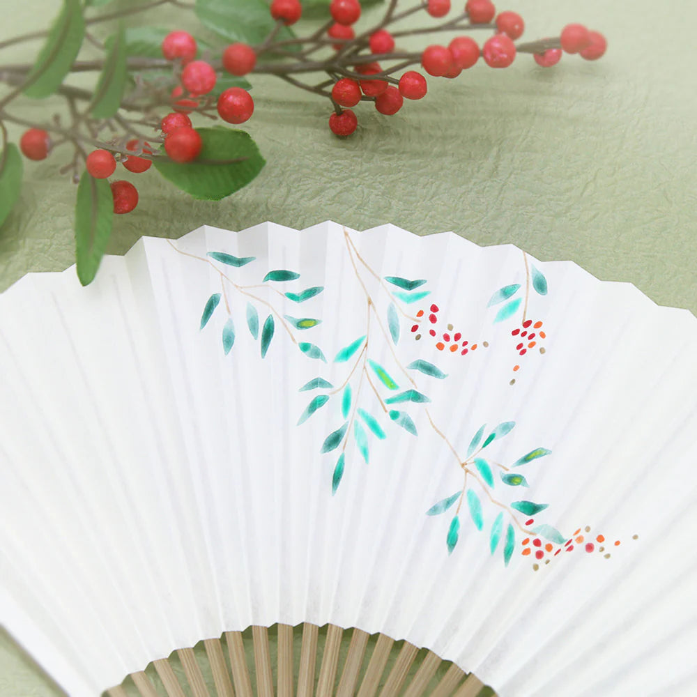 Kyo-sensu (Japanese folding fan) for Women - Asiatic Dayflower - , Made in Kyoto, Japan , Kyoto sensu