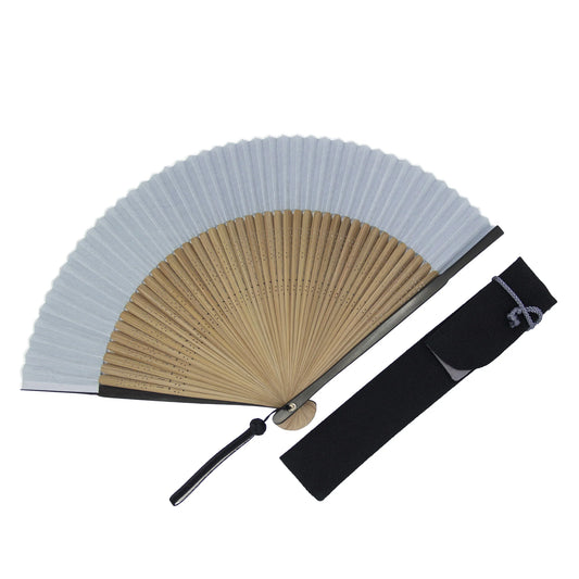 Kyo-sensu (Japanese folding fan) for Men - Traditional Japanese Color / Asaginezu (Blue Gray) -, Made in Kyoto, Japan, Kyoto sensu