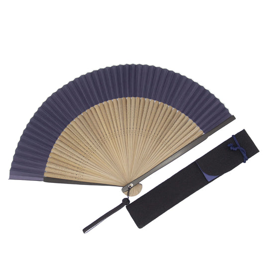 Kyo-sensu (Japanese folding fan) for Men - Traditional Japanese Color / Kon (Navy Blue) -, Made in Kyoto, Japan, Kyoto sensu