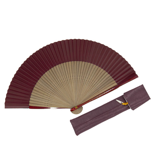 Kyo-sensu (Japanese folding fan) for Women - Kakishibu / Purple - , Made in Kyoto , Japan, Kyoto sensu