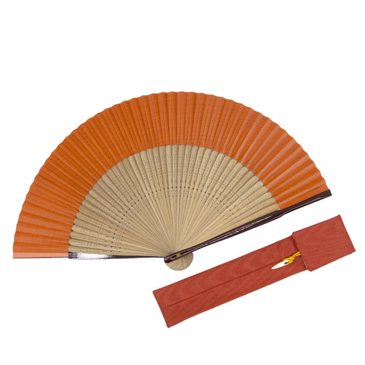 Kyo-sensu (Japanese folding fan) for Women - Kakishibu / Orange - , Made in Kyoto , Japan, Kyoto sensu