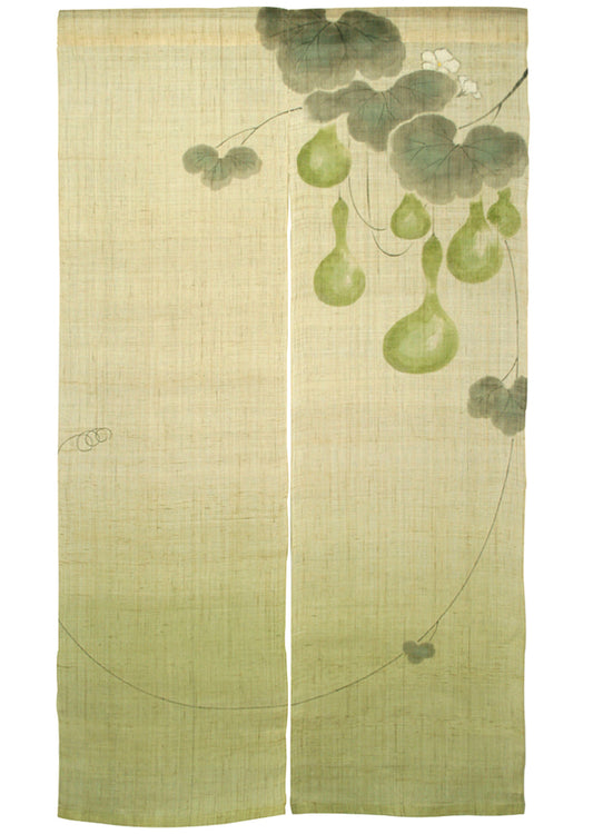 Hand-dyed Linen Noren (Japanese Doorway Curtain) - Gourd - , Kyoto Noren