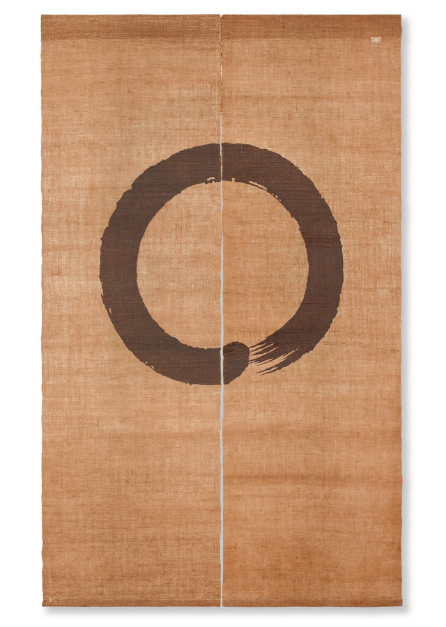 Hand-dyed Linen Noren (Japanese Doorway Curtain) - Enso (Circle) - , Kyoto Noren