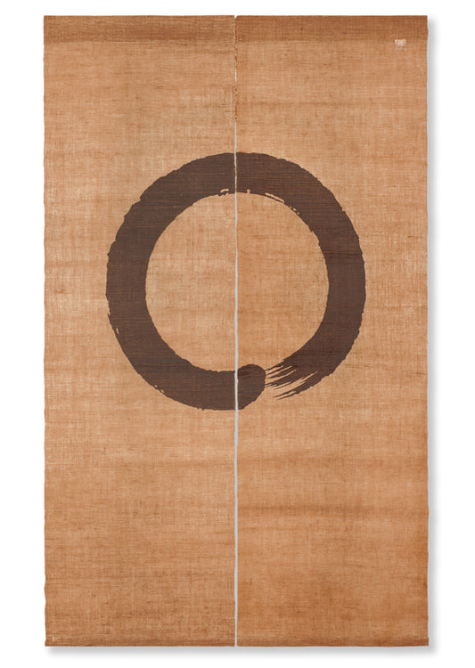 Hand-dyed Linen Noren (Japanese Doorway Curtain) - Enso (Circle) - , Kyoto Noren