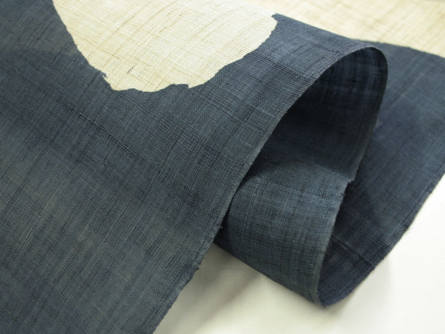 Hand-dyed Linen Noren (Japanese Doorway Curtain) - Enso (Circle) / Navy Color - , Kyoto Noren