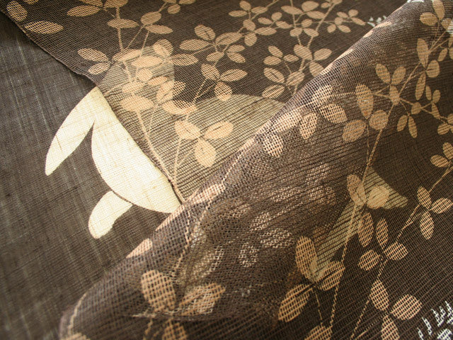 Hand-dyed Linen Noren (Japanese Doorway Curtain) - Moon-viewing Rabbits - , Kyoto Noren