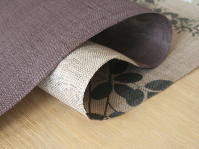 Hand-dyed Linen Noren (Japanese Doorway Curtain) - Bush Clover and Moon - , Kyoto Noren