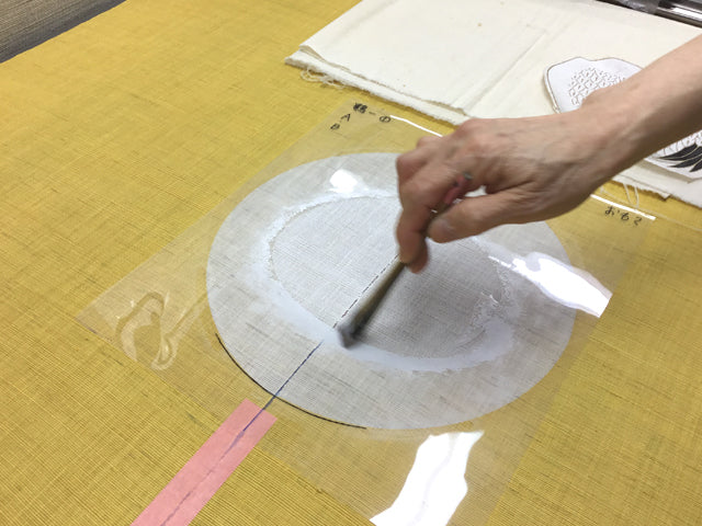 Hand-dyed Linen Noren (Japanese Doorway Curtain) - Crane and Turtle - , Kyoto Noren