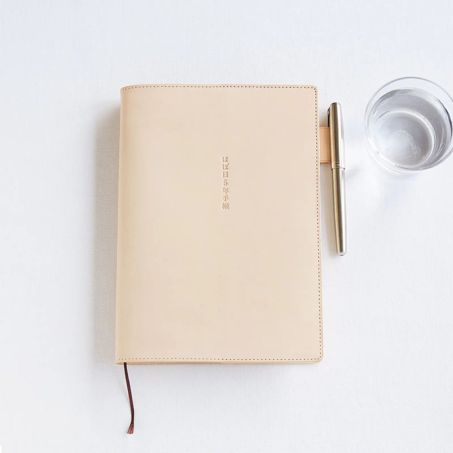 Large Hobonichi 5-Year Techo Leather Cover (Natural) A5 Size (fits Large 5-Year Techo) (Cover Only)
