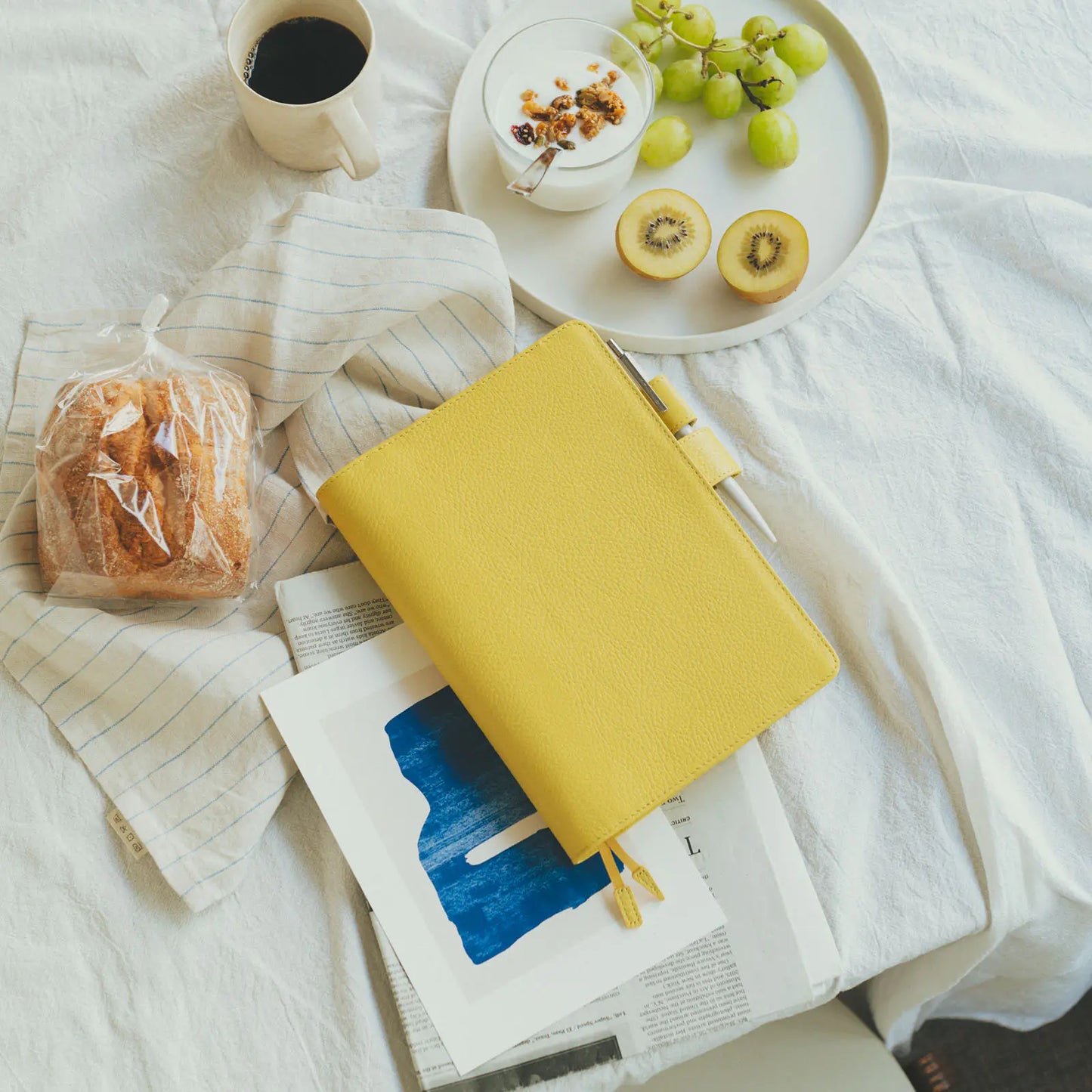 Leather: Brilliant Yellow [Hobonichi Cousin (A5) Techo Cover] (Cover Only)