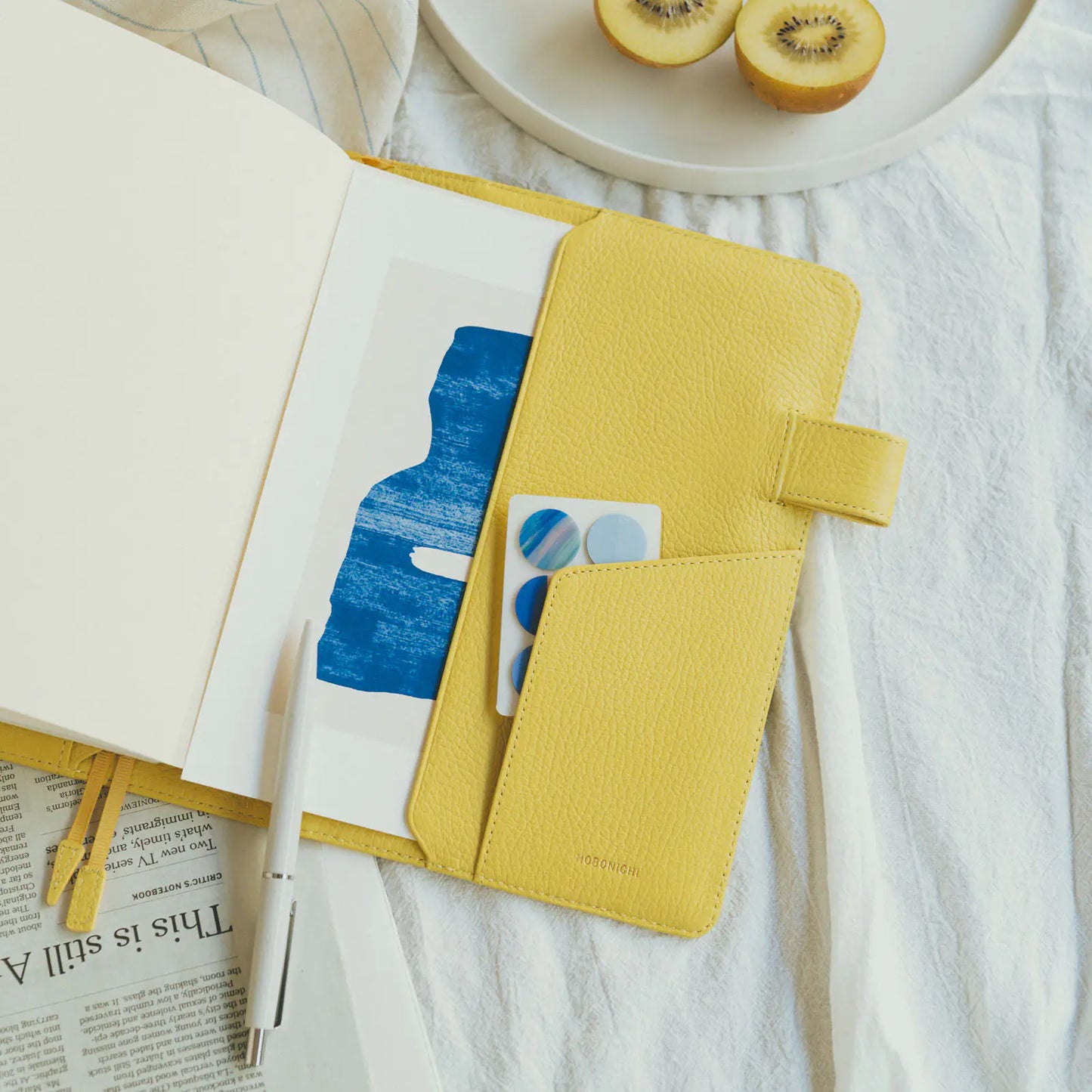 Leather: Brilliant Yellow [Hobonichi Cousin (A5) Techo Cover] (Cover Only)