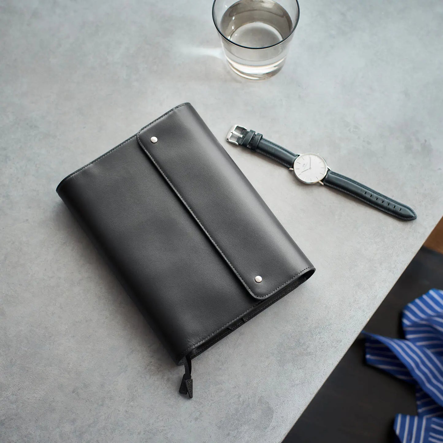 Leather: Charcoal Gray [Hobonichi Cousin (A5) Techo Cover] (Cover Only)