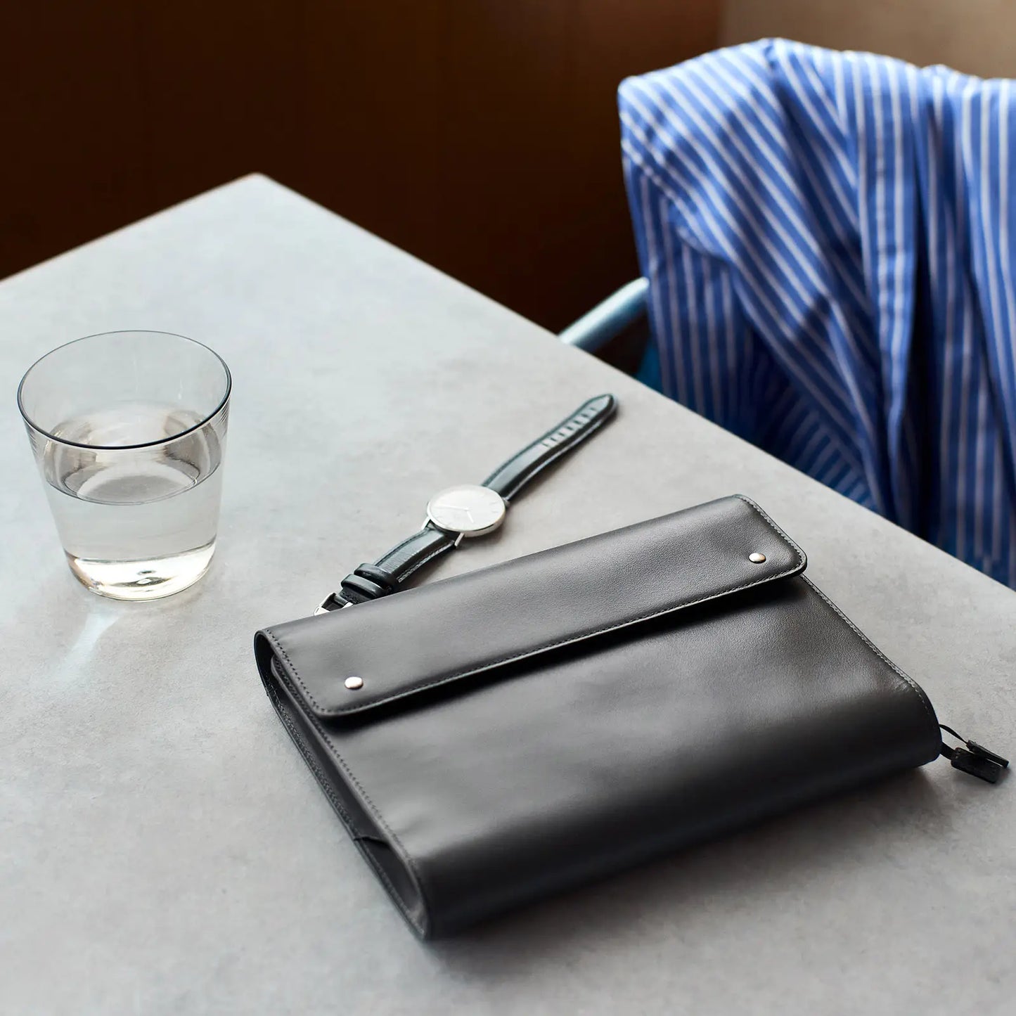Leather: Charcoal Gray [Hobonichi Cousin (A5) Techo Cover] (Cover Only)