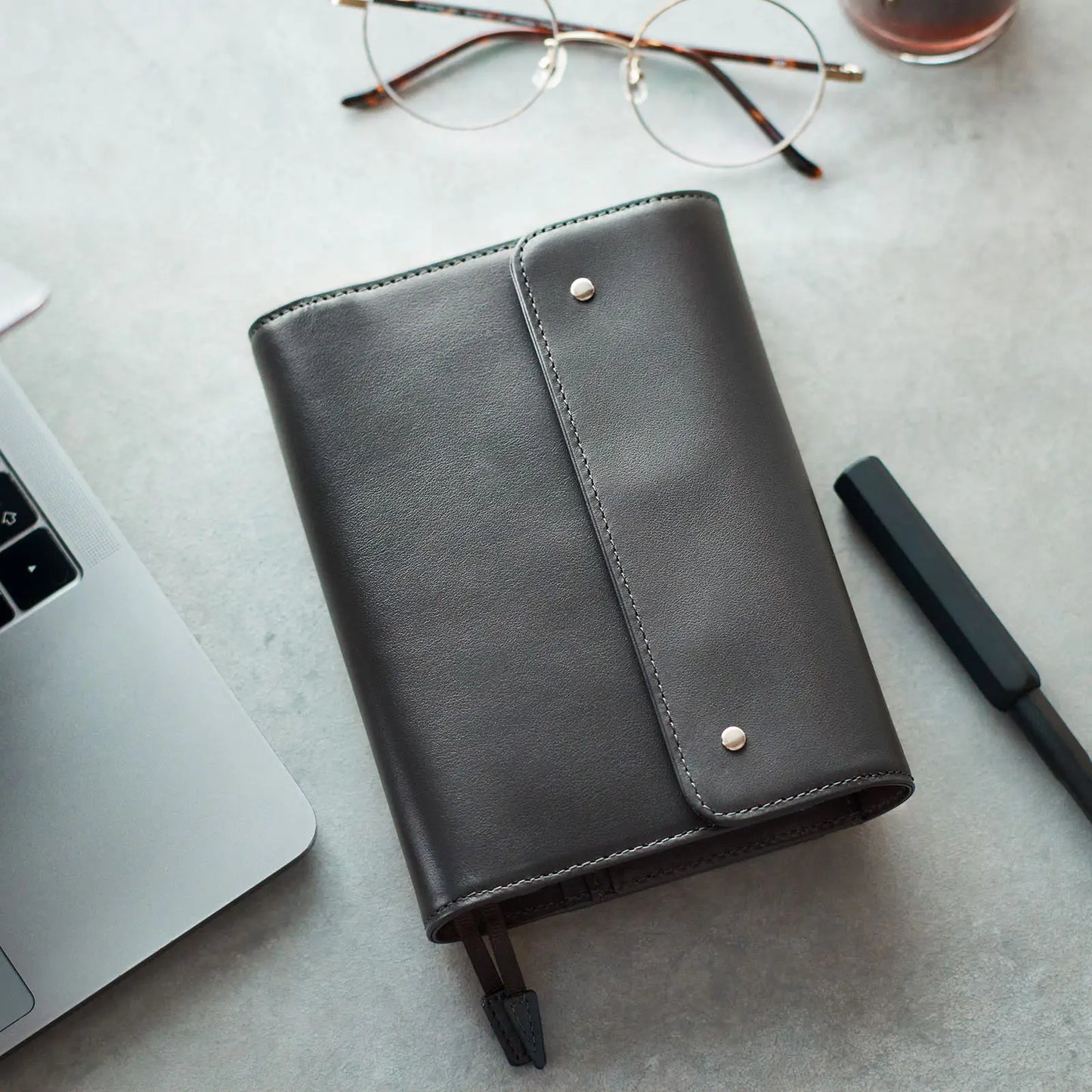 Leather: Charcoal Gray [Hobonichi Original (A6) Techo Cover] (Cover Only)