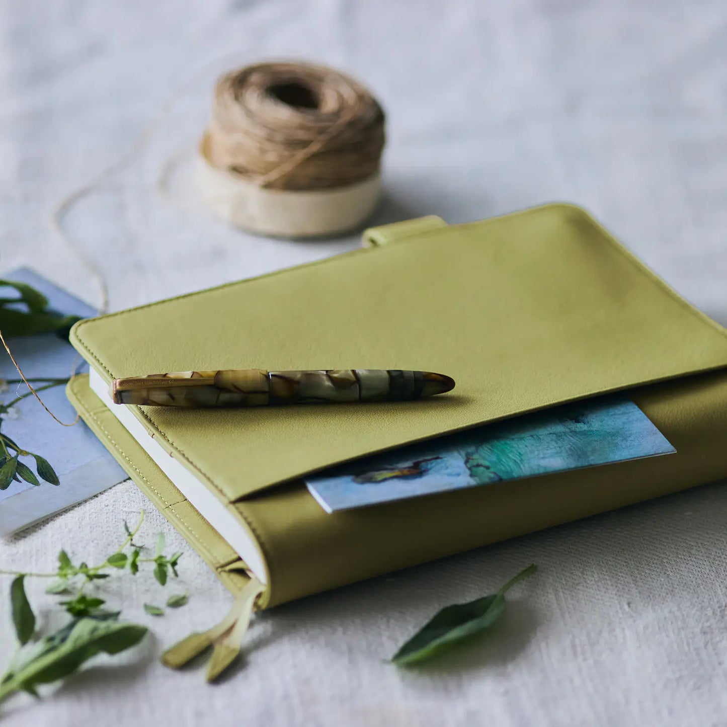 Leather: Sage Green [Hobonichi Cousin (A5) Techo Cover] (Cover Only)