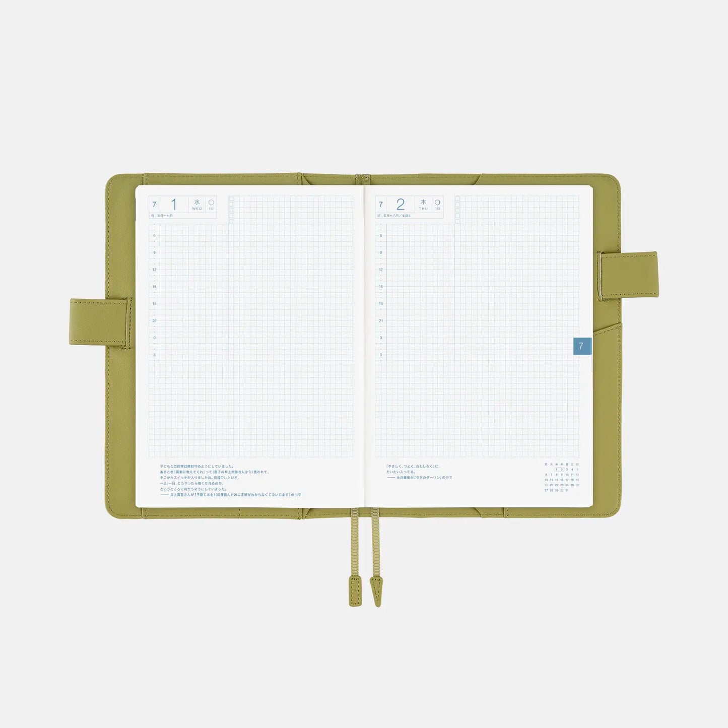 Leather: Sage Green [Hobonichi Cousin (A5) Techo Cover] (Cover Only)