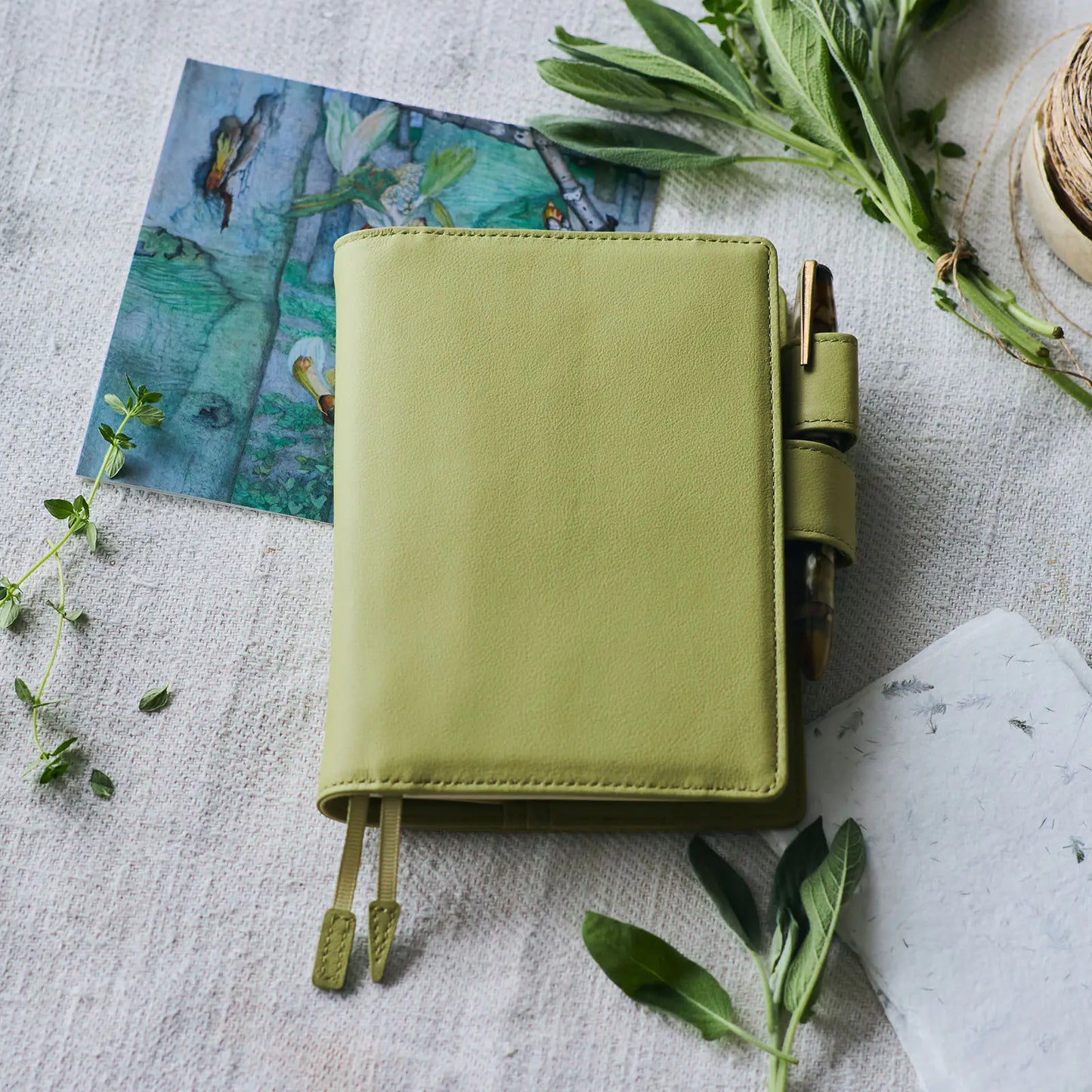 Leather: Sage Green [Hobonichi Original (A6) Techo Cover] (Cover Only)