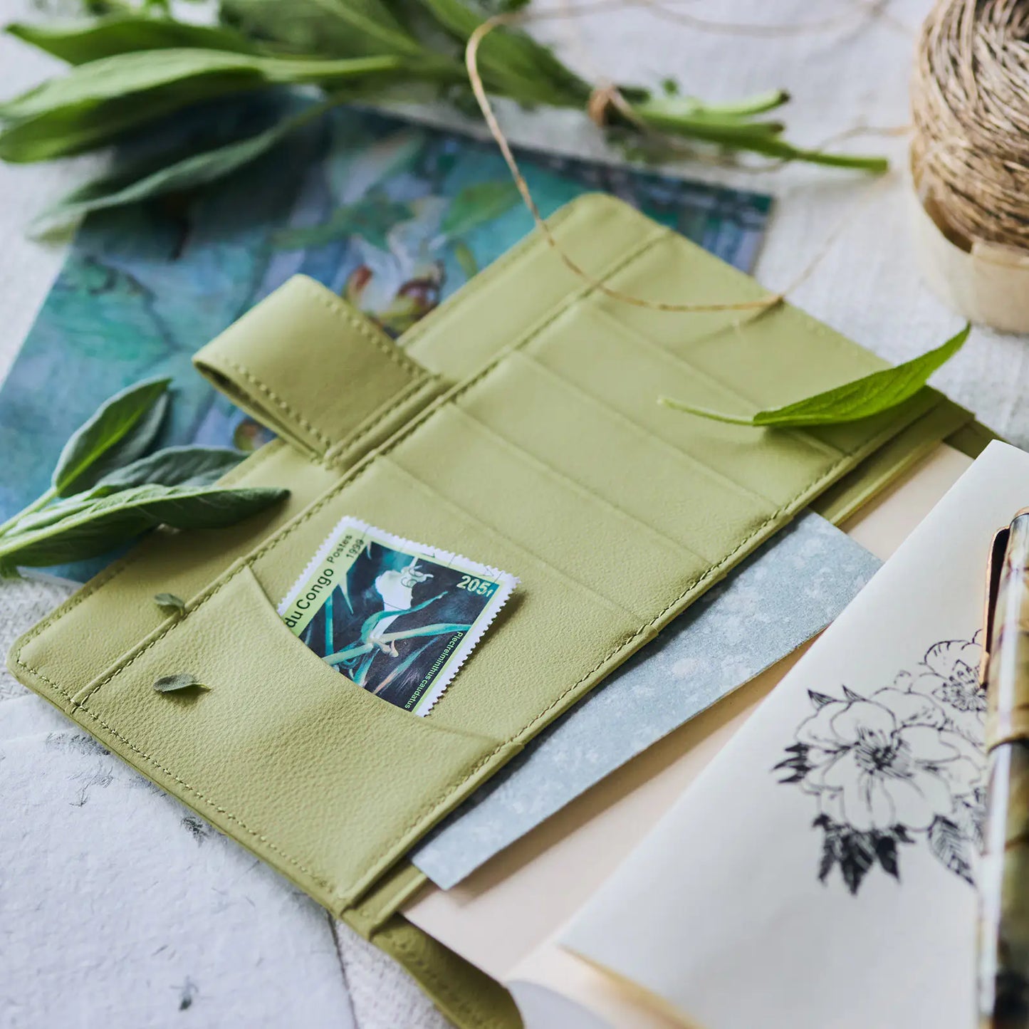 Leather: Sage Green [Hobonichi Original (A6) Techo Cover] (Cover Only)
