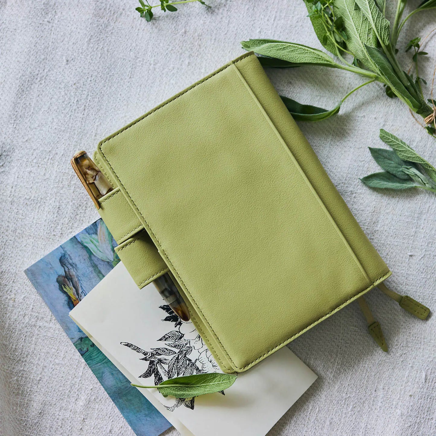 Leather: Sage Green [Hobonichi Original (A6) Techo Cover] (Cover Only)