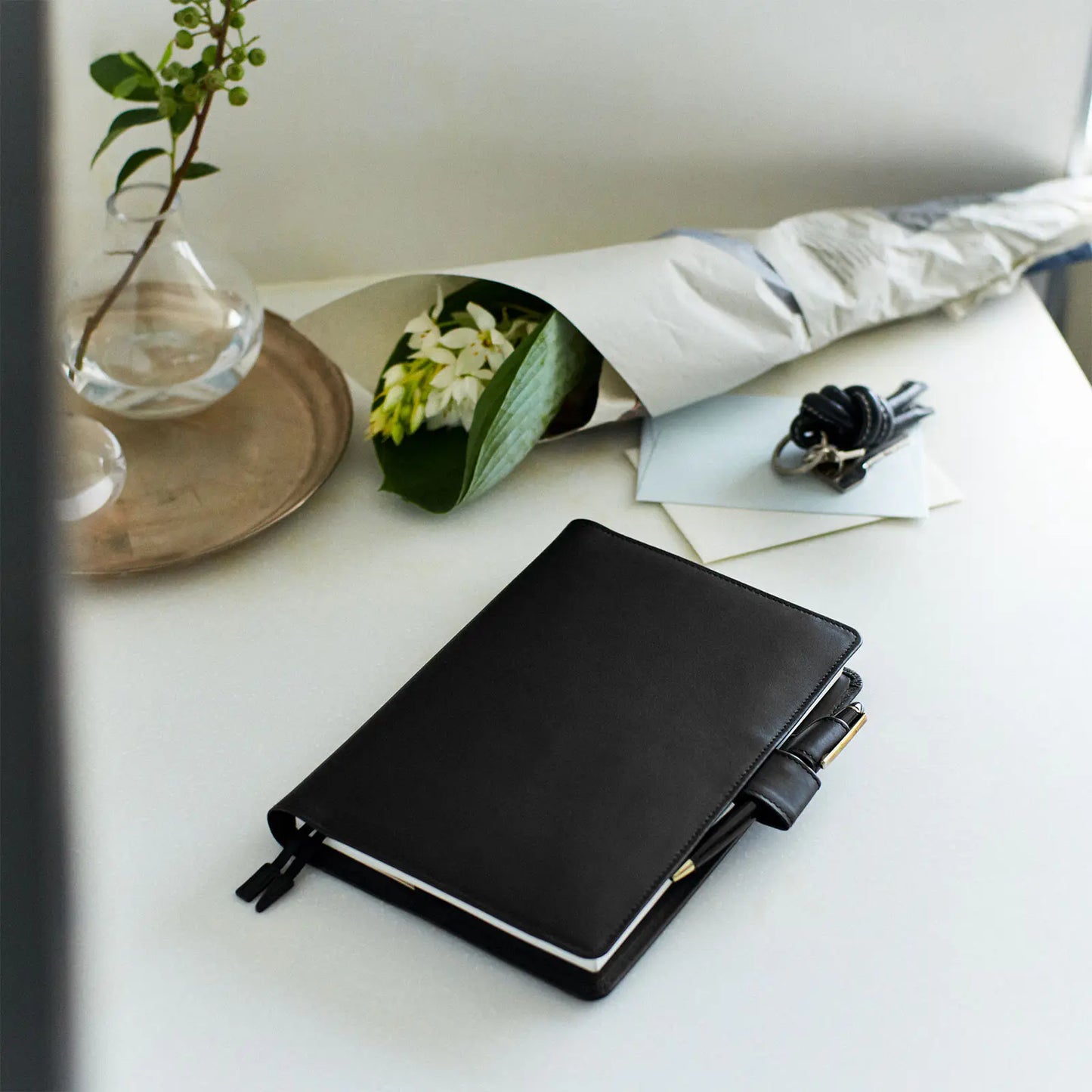 Leather: TS Basic - Black [Hobonichi Cousin (A5) Techo Cover] (Cover Only)