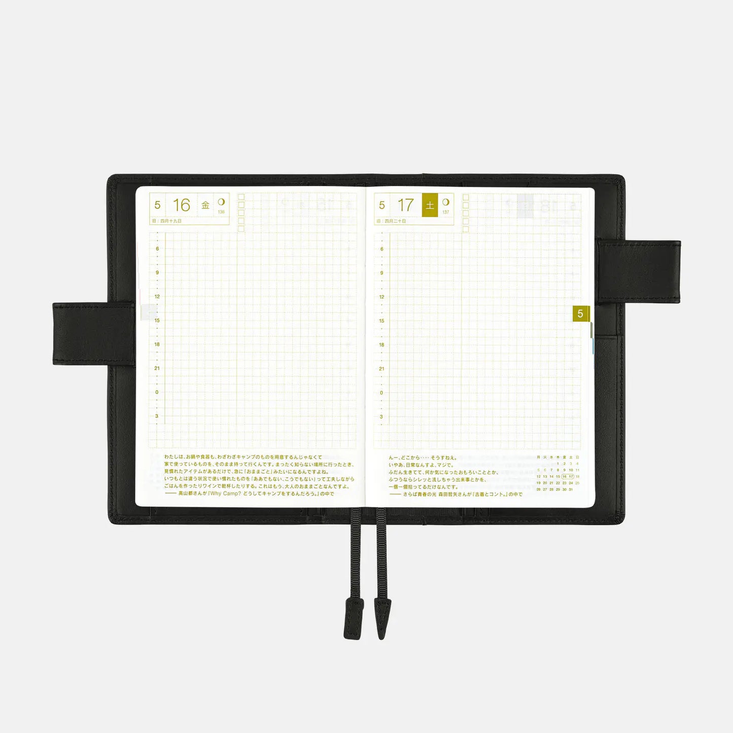Leather: TS Basic - Black [Hobonichi Original (A6) Techo Cover] (Cover Only)