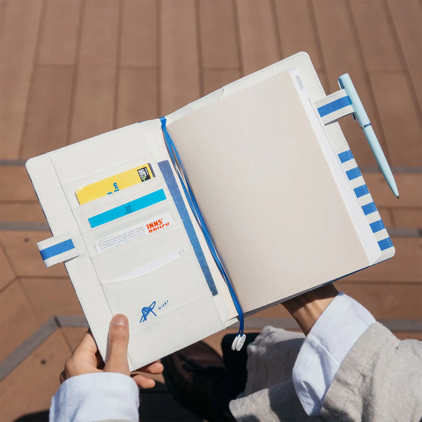 Marine Stripes [Hobonichi Cousin (A5) Techo Cover] (Cover Only)