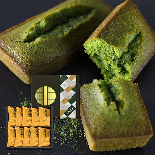Matcha Green Tea Financier 10 pcs Set, Japanese Sweets Souvenir, Japanese Desserts