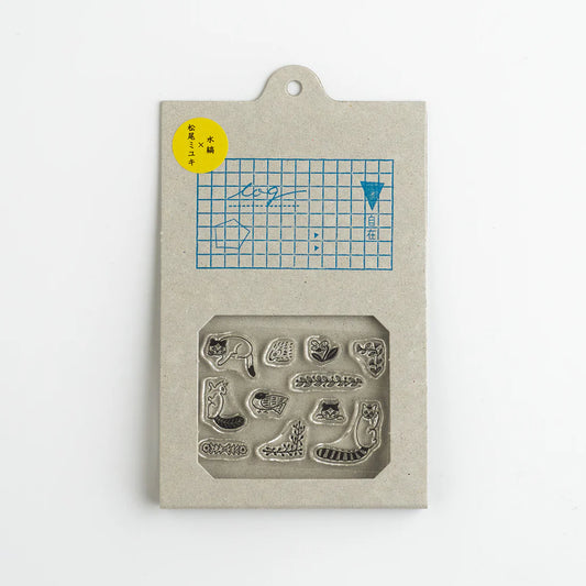 Matsuo Miyuki × mizushima: JIZAI Clear Stamp LOG Techo Moriage-tai - Small Animals -