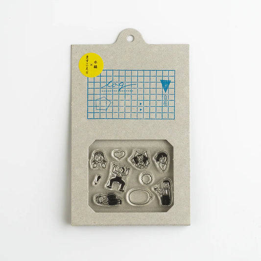 Masuko Eri x mizushima: JIZAI Clear Stamp LOG Techo Moriage-tai - Children -