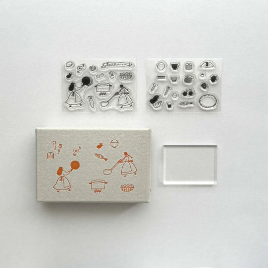 necktie × mizushima: JIZAI Clear Stamp BOX Motif set - Everyday Meals -