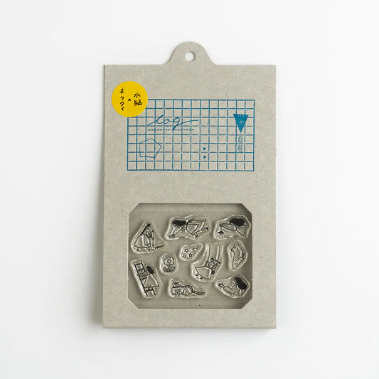 necktie x mizushima: JIZAI Clear Stamp LOG Techo Moriage-tai - Girl -