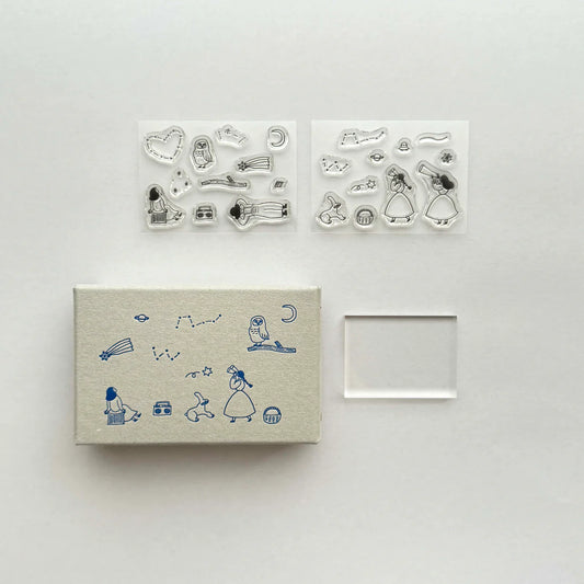 necktie × mizushima: JIZAI Clear Stamp BOX Motif set - Searching for Stars -
