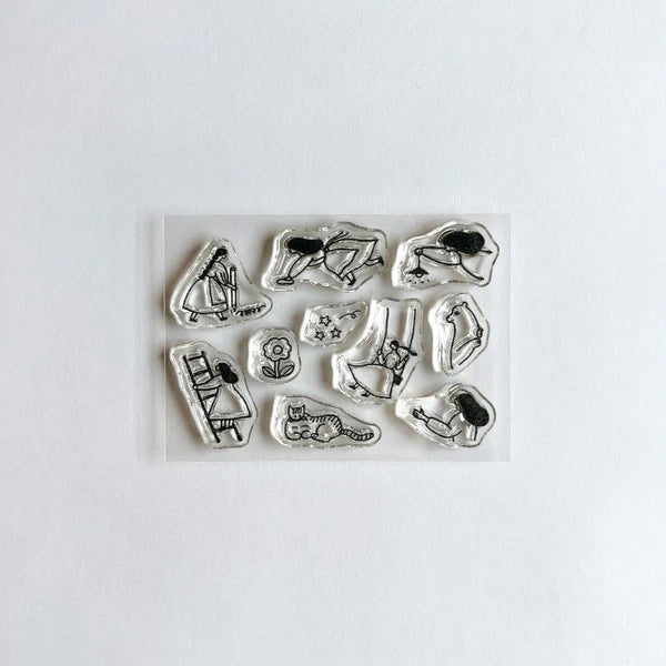 necktie x mizushima: JIZAI Clear Stamp LOG Techo Moriage-tai - Girl -