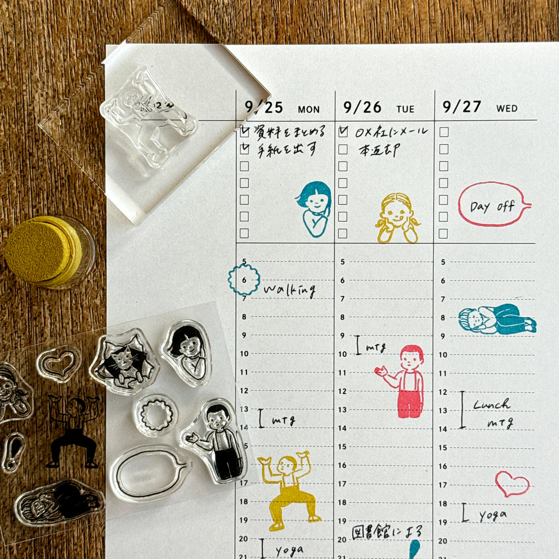Masuko Eri x mizushima: JIZAI Clear Stamp LOG Techo Moriage-tai - Children -