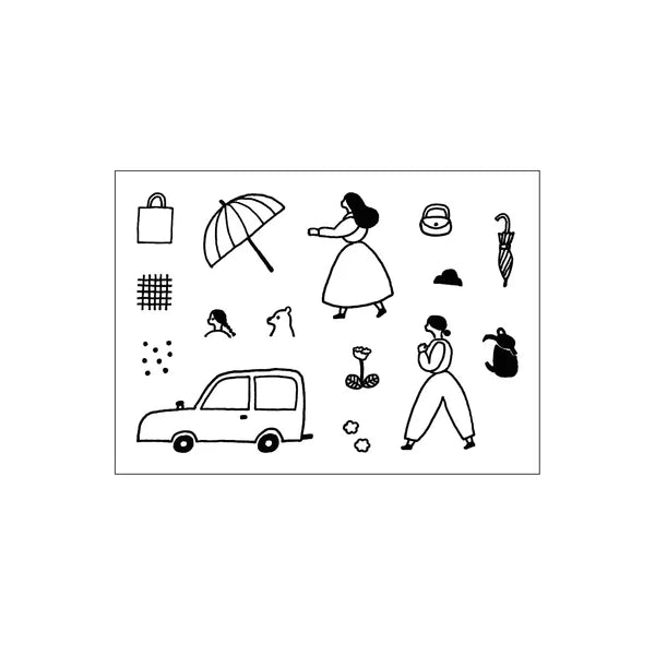 necktie × mizushima: JIZAI Clear Stamp POCKET - On the Go -