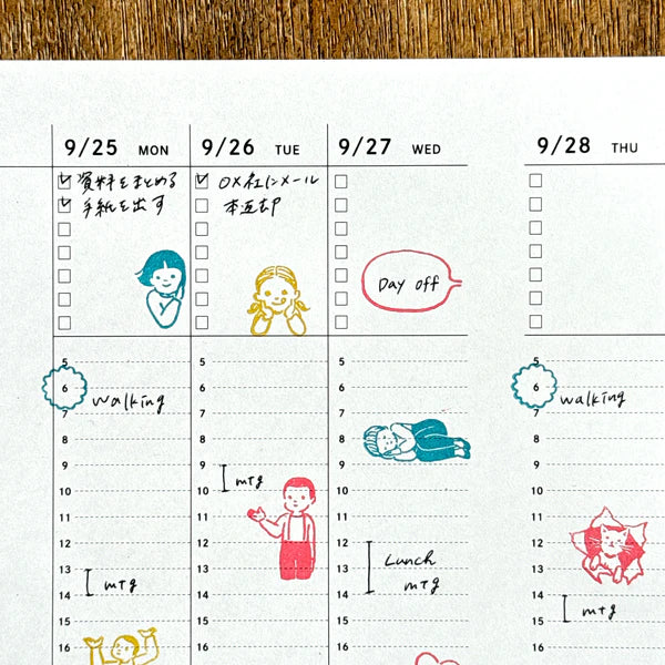 Masuko Eri x mizushima: JIZAI Clear Stamp LOG Techo Moriage-tai - Children -