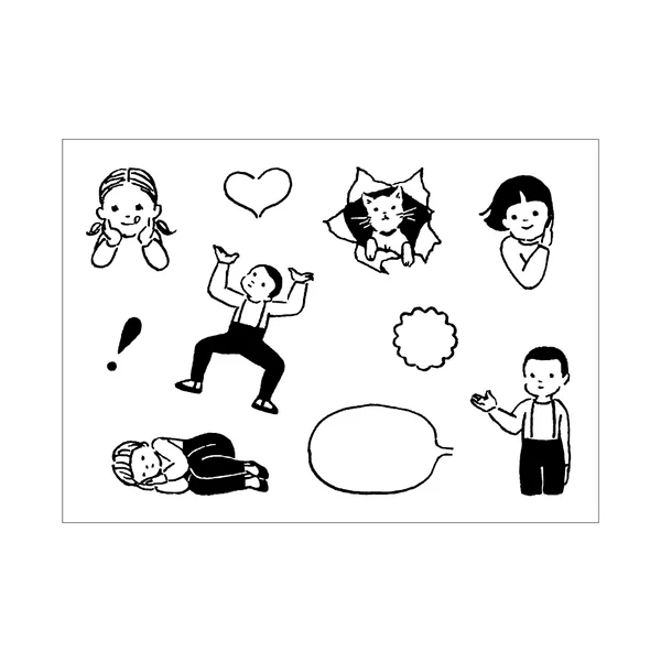 Masuko Eri x mizushima: JIZAI Clear Stamp LOG Techo Moriage-tai - Children -