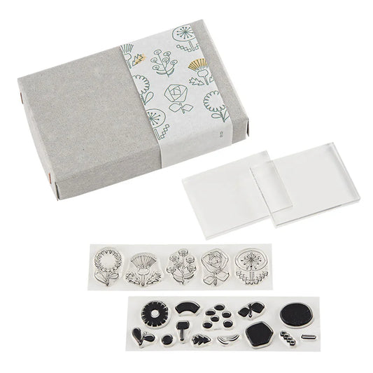Mizushima: Jizai Clear Stamp Picture Coloring Set (Flower), Hobonichi Accessories