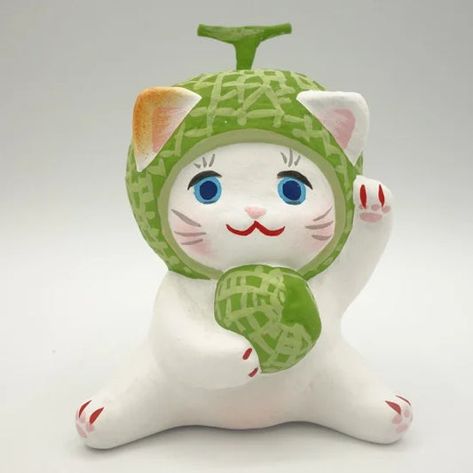 Nagahama Doll Japanese Maneki-Neko (Beckoning Cat) Doll - Melon -, Japanese lucky cat figure