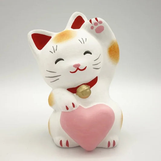 Nagahama Doll Japanese Maneki-Neko (Beckoning Cat) Doll - White -, Japanese lucky cat figure
