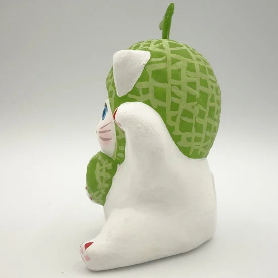 Nagahama Doll Japanese Maneki-Neko (Beckoning Cat) Doll - Melon -, Japanese lucky cat figure